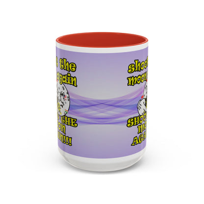 shoot the moon again - Accent Mug (light blue-pink wave)