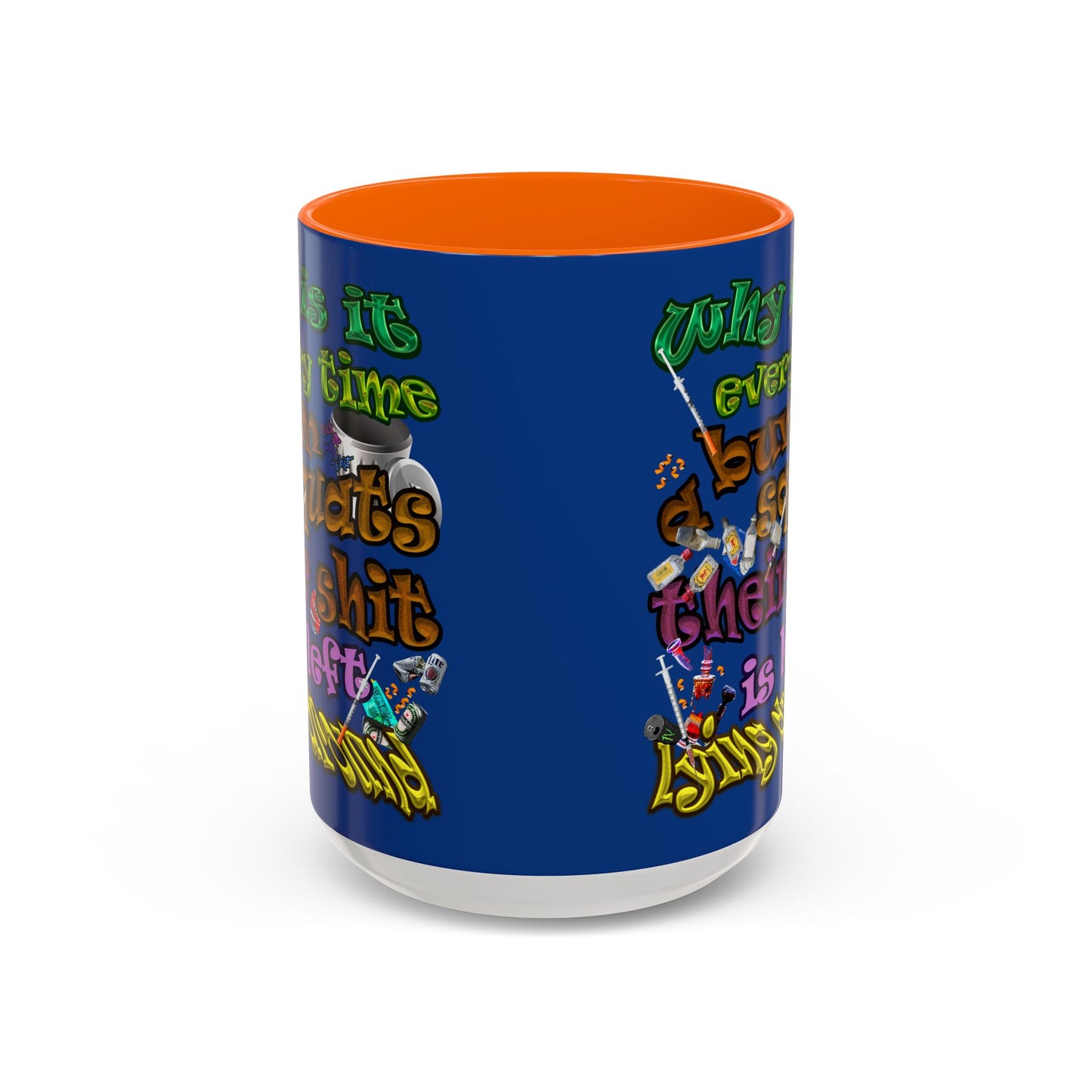 the bum's shit - Accent Mug (dark blue)