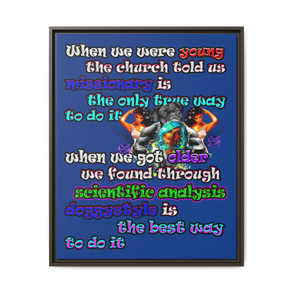 doggystyle - framed canvas art (dark blue)