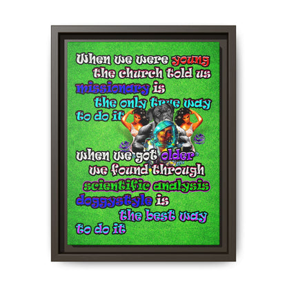 doggystyle - framed canvas art (green turf)