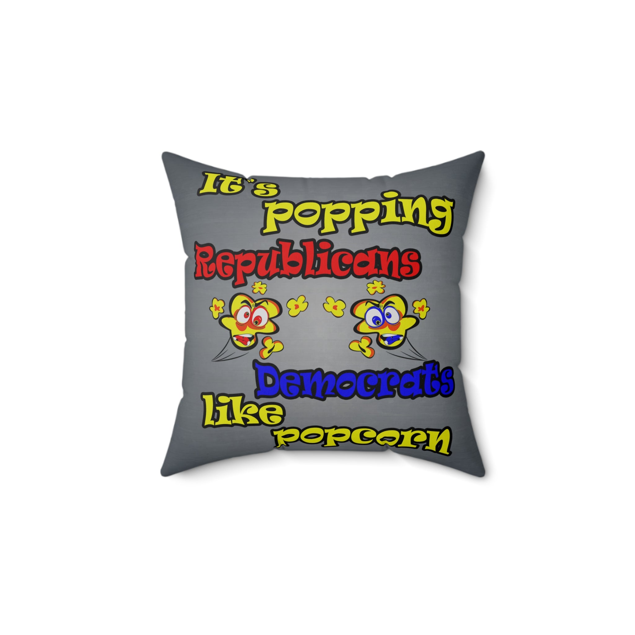 popping like popcorn - Spun Polyester Square Pillow - (grey-light grey)
