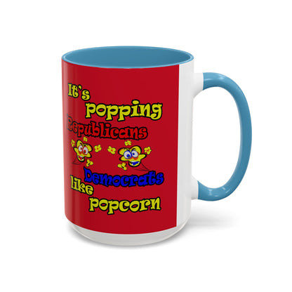 popping like popcorn - Accent Mug (dark red)