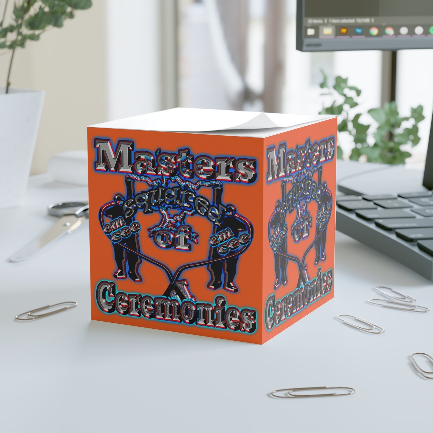 em cee squared - note cube (orange)