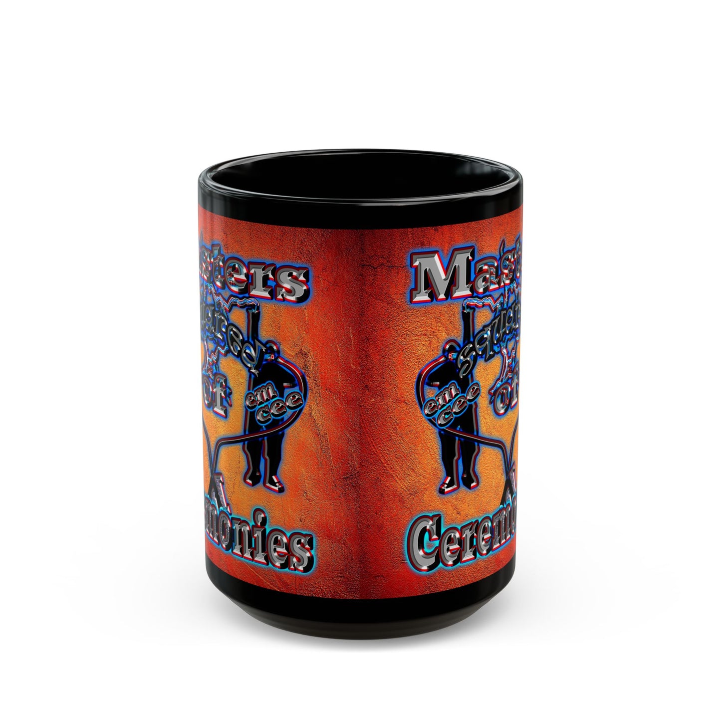 em cee squared - Black Mug (burnt orange)