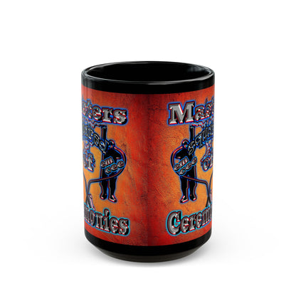 em cee squared - Black Mug (burnt orange)