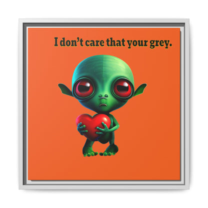 I don't care that your grey - framed canvas art (orange)