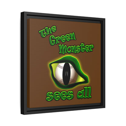 green monster - framed canvas art (brown)