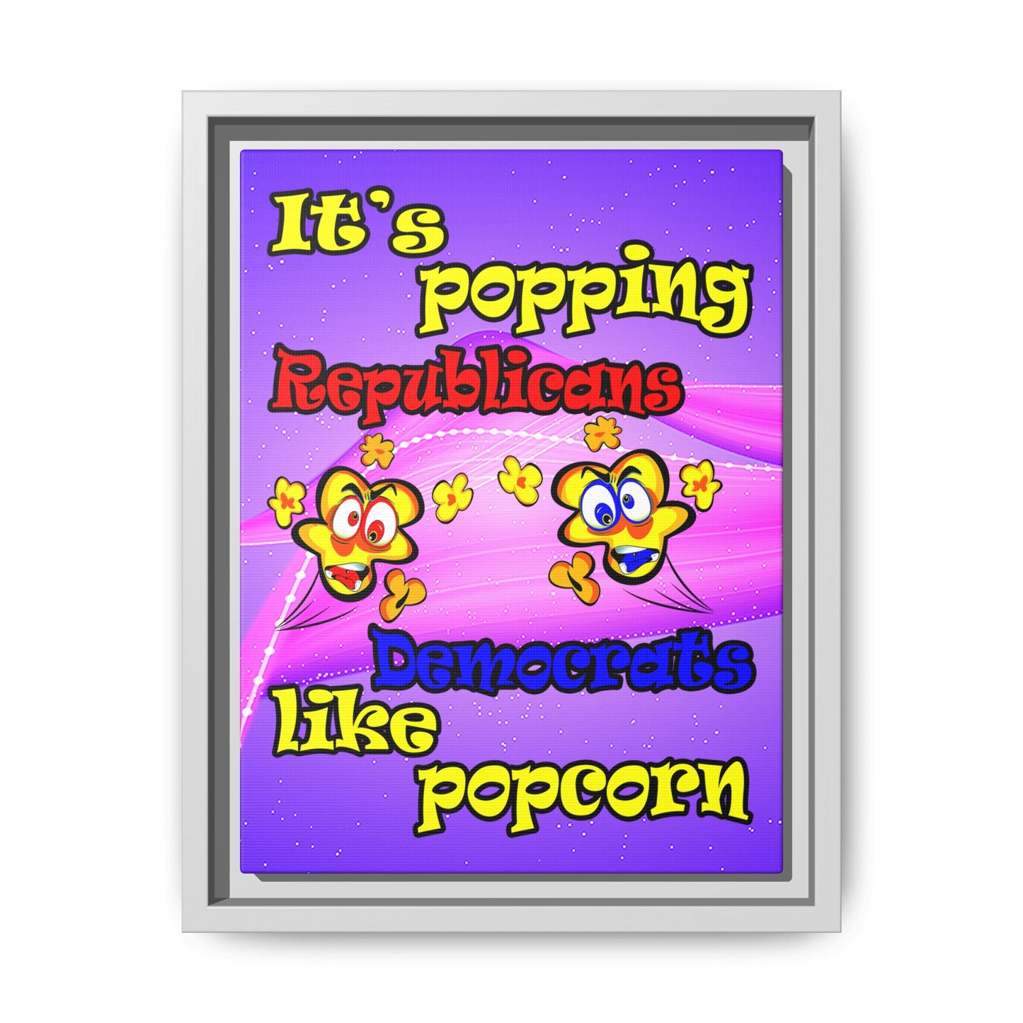 popping like popcorn - framed canvas art (purple-pink wave)