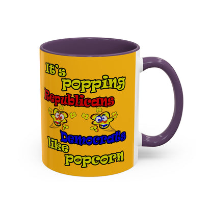 popping like popcorn - Accent Mug (yellow)