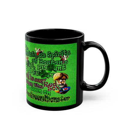 christmas spirits of boston - Black Mug (green turf)