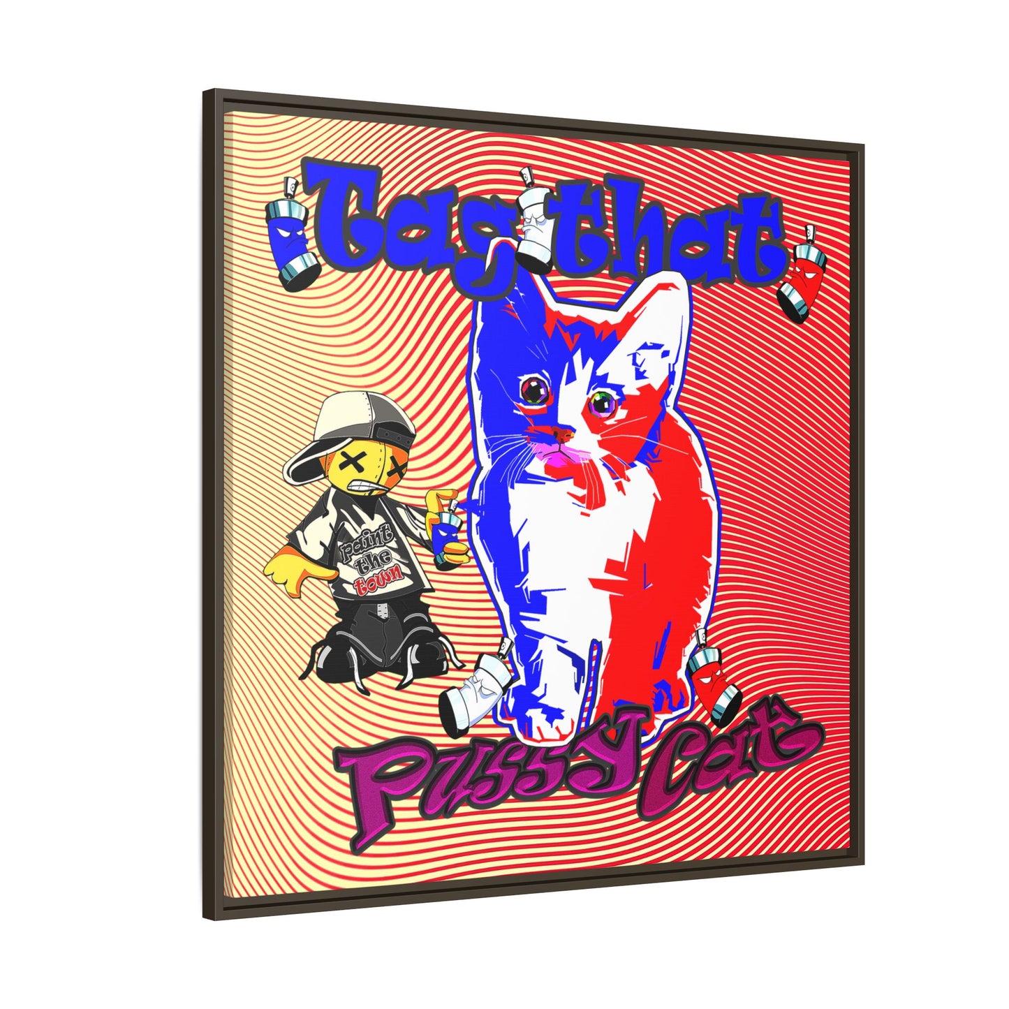 tag that - framed canvas art (yellow-orange wave)