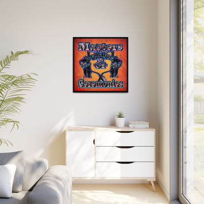 em cee squared - framed canvas art (burnt orange)