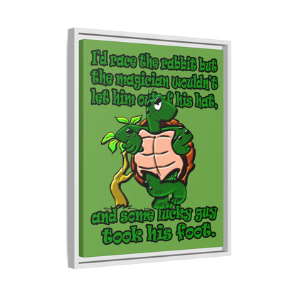 turtle race - framed canvas art (green)