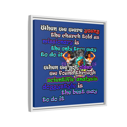 doggystyle - framed canvas art (dark blue)