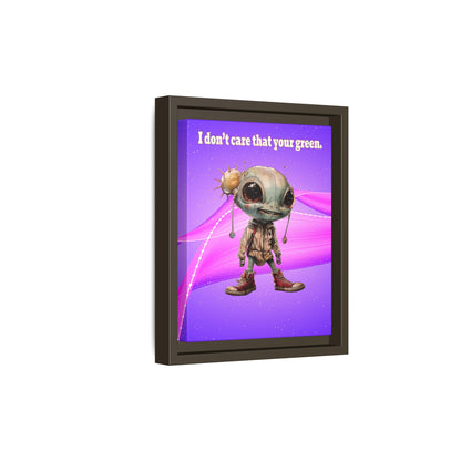 I don't care that your green - framed canvas art (purple-pink wave)