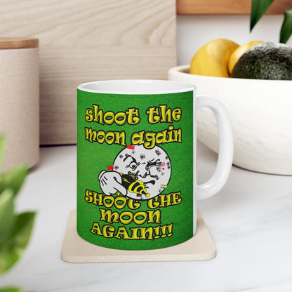 shoot the moon again - White Mug (green turf)