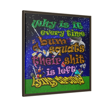 the bum's shit - framed canvas art ('snoops' background)