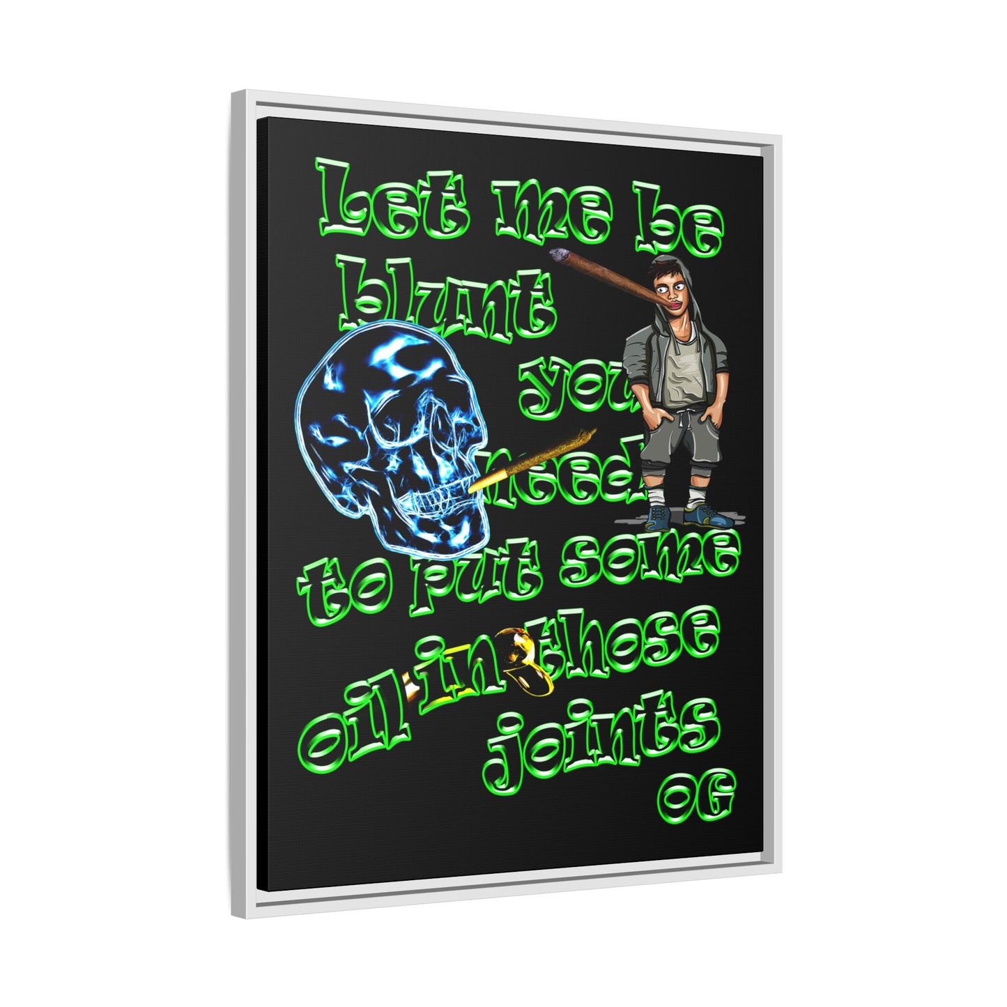 og - framed canvas art (black)