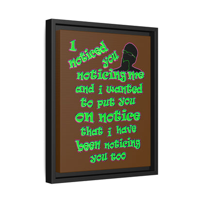 noticed you noticing - framed canvas art (brown)