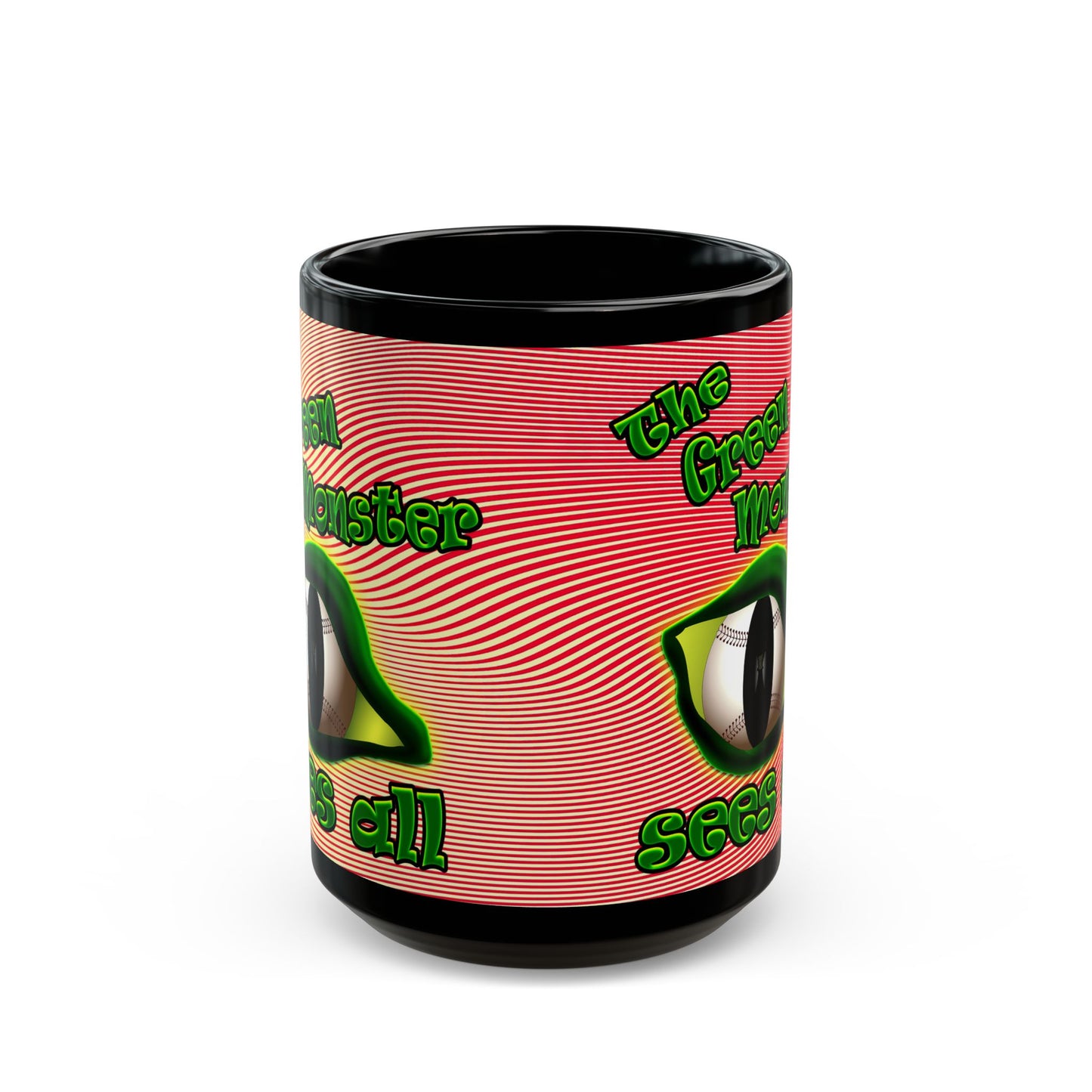 green monster - Black Mug (yellow-orange wave)
