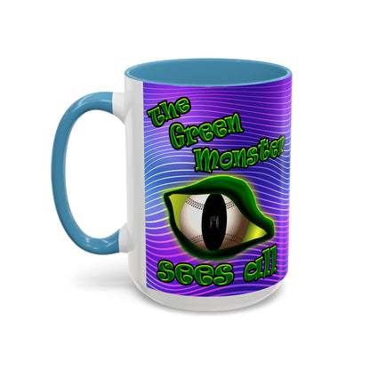 green monster - Accent Mug (purple wave)