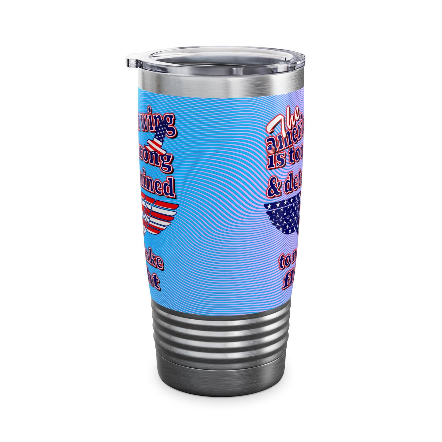 american wing - Ringneck Tumbler, 20oz (light blue-purple wave)