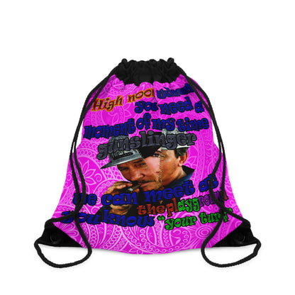 high noon - Drawstring Bag (pink swirl)
