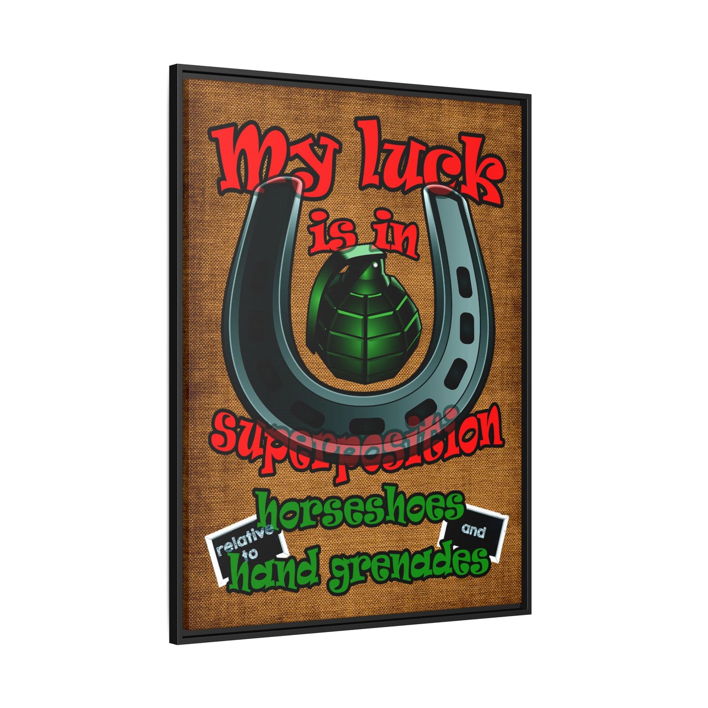 my luck - framed canvas art (brown papyrus)