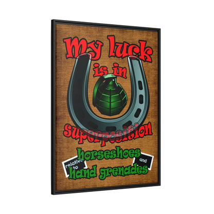 my luck - framed canvas art (brown papyrus)
