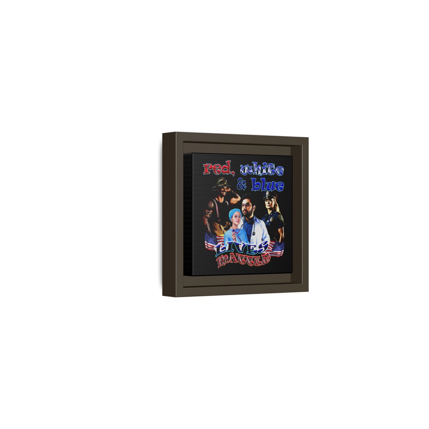 rw&b lives matter - framed canvas art (black)