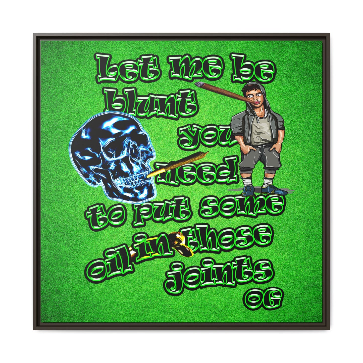 og - framed canvas art (green turf)