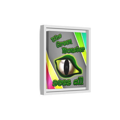 green monster - framed canvas art (rainbow split)