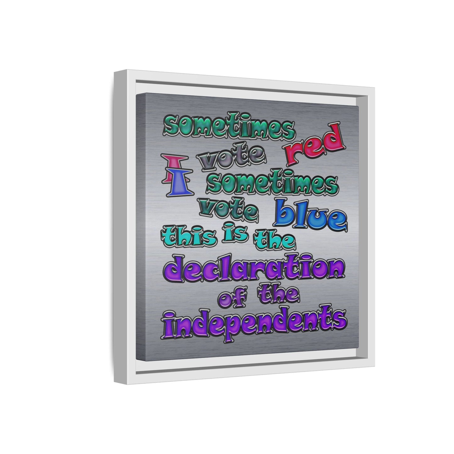 declaration of the independents - framed canvas art (brushed nickel)