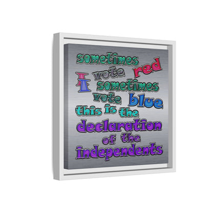 declaration of the independents - framed canvas art (brushed nickel)