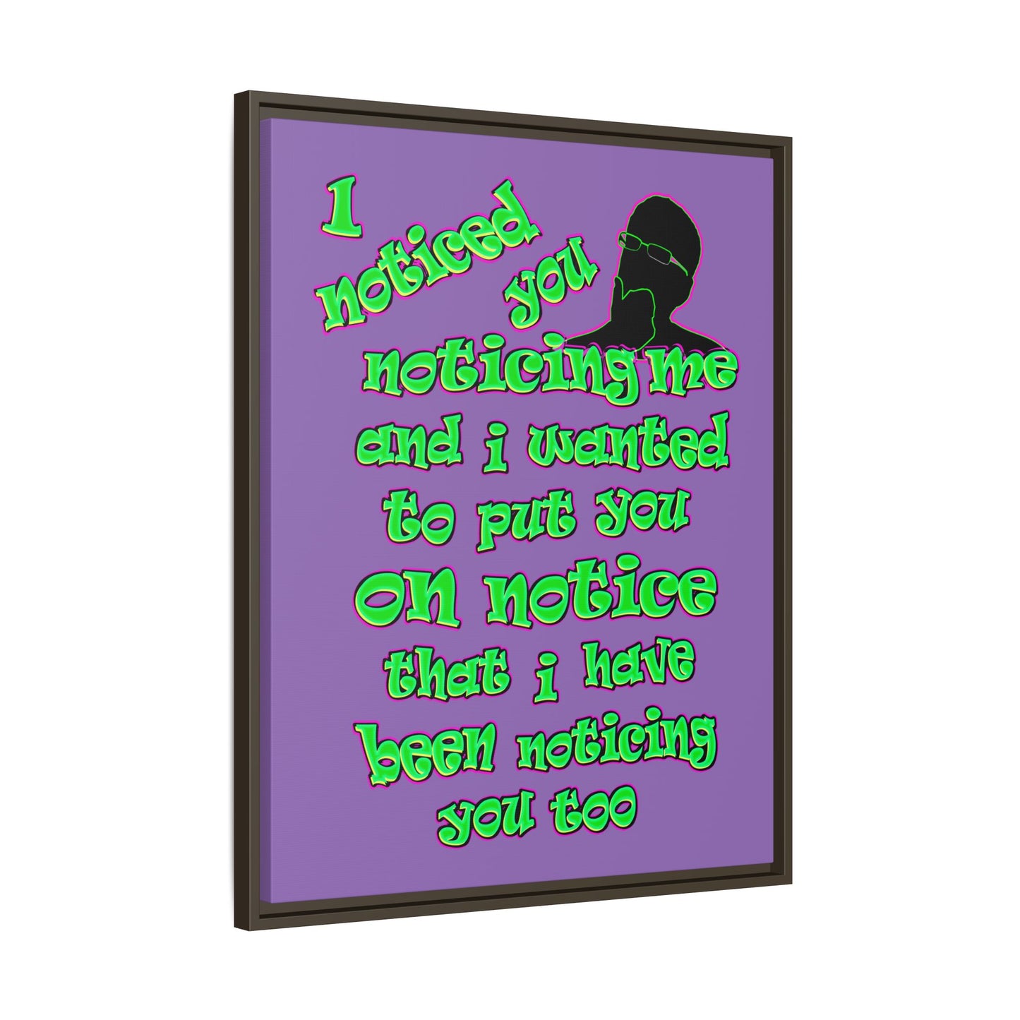noticed you noticing - framed canvas art (light purple)