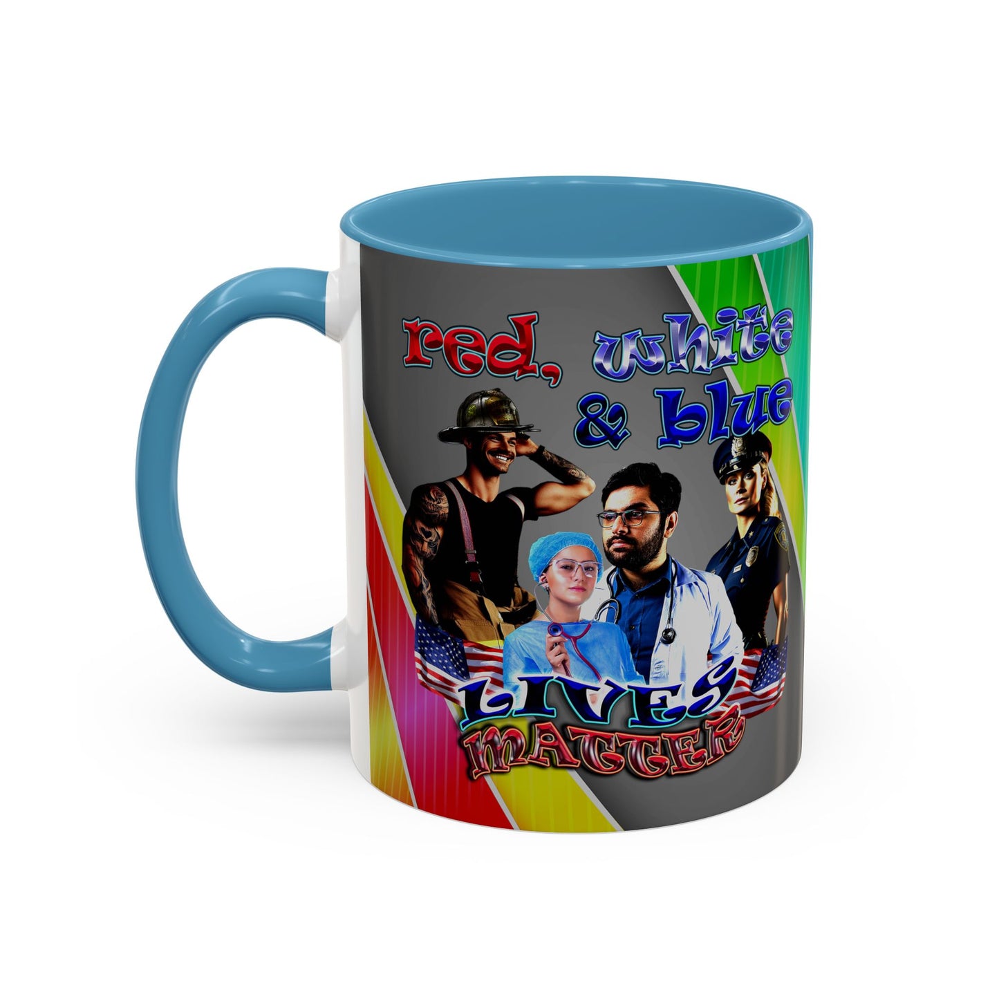 rw&b lives matter - Accent Mug (rainbow split)