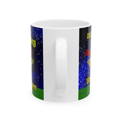 popping like popcorn - White Mug ('snoops' background)