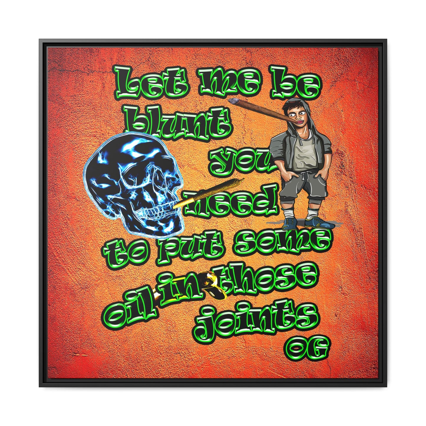 og - framed canvas art (burnt orange)