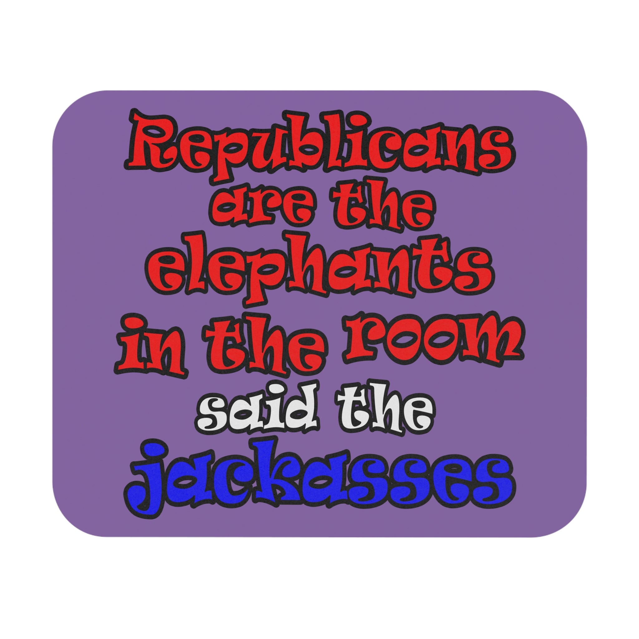 donkeys and elephants - Mouse Pad (Rectangle) (light purple)
