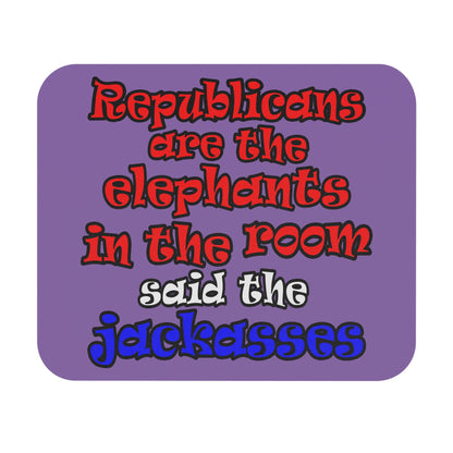 donkeys and elephants - Mouse Pad (Rectangle) (light purple)