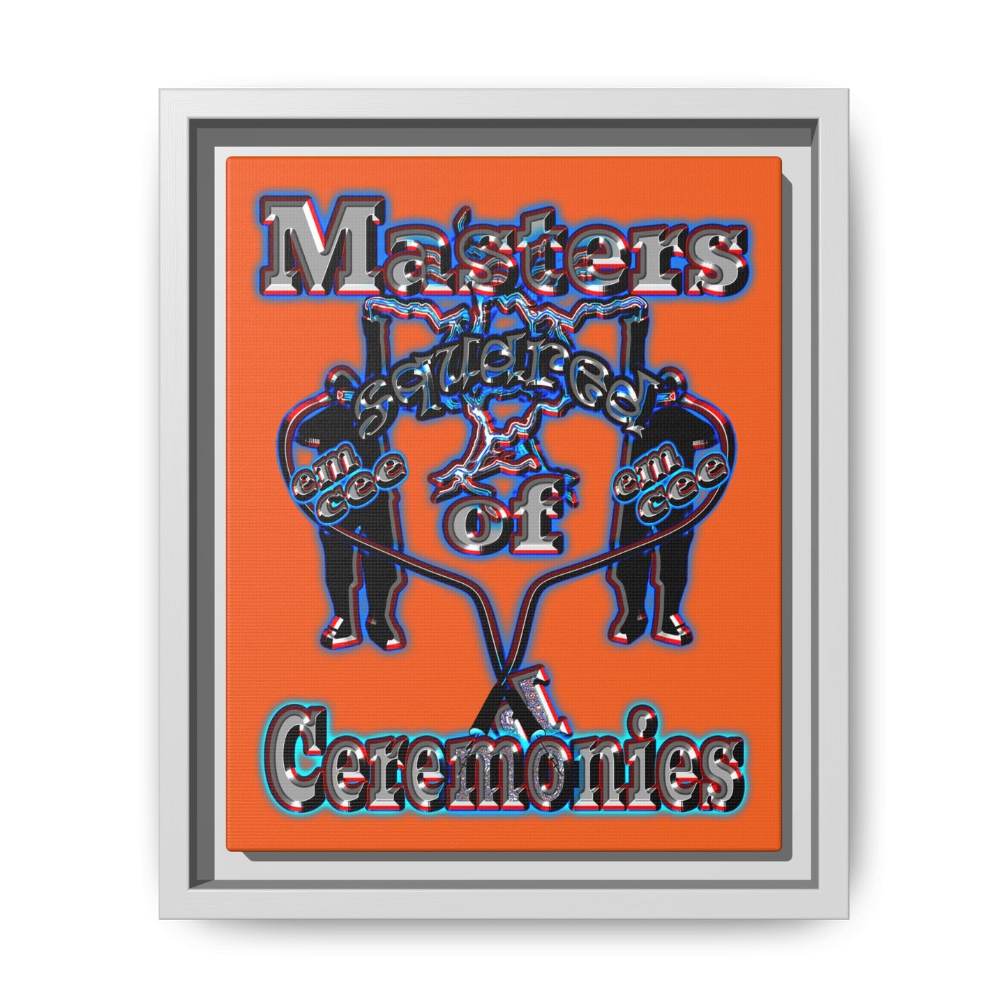 em cee squared - framed canvas art (orange)