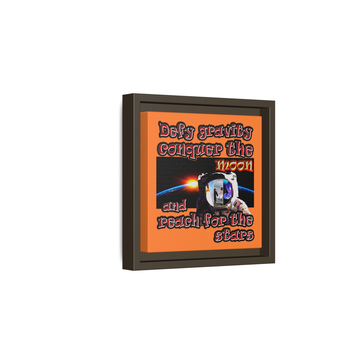 defy conquer reach - framed canvas art (crusta)