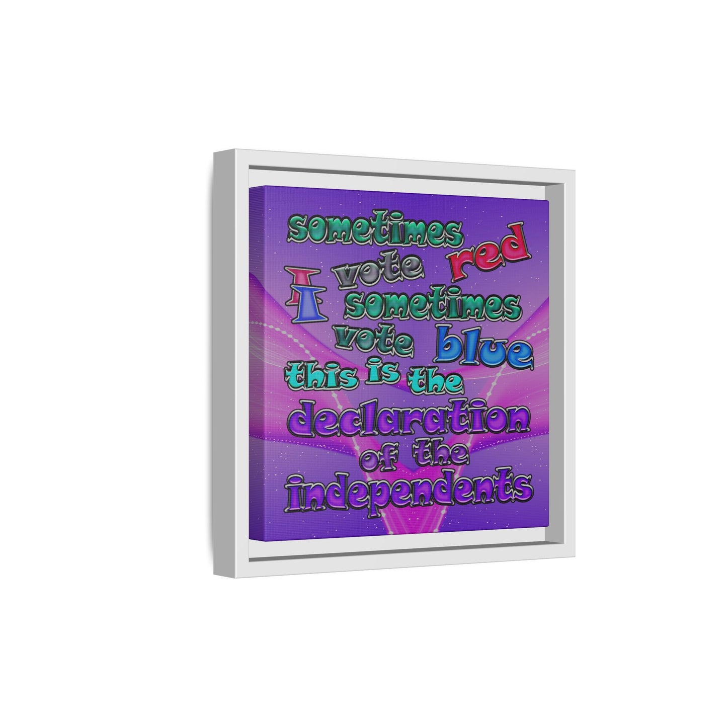 declaration of the independents - framed canvas art (purple-pink wave)