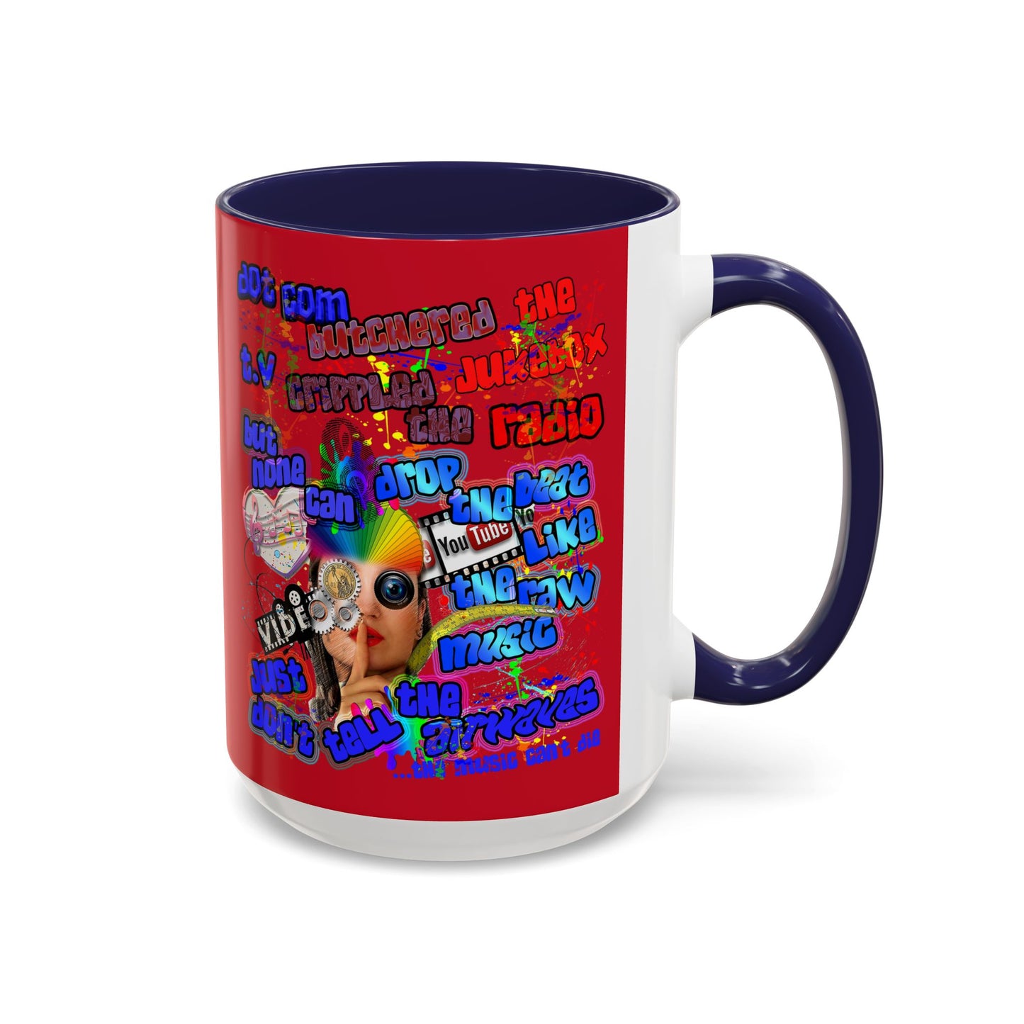drop the beat - Accent Mug (dark red)