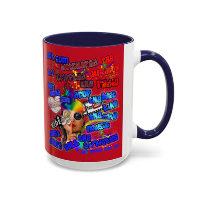 drop the beat - Accent Mug (dark red)