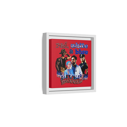 rw&b lives matter - framed canvas art (dark red)