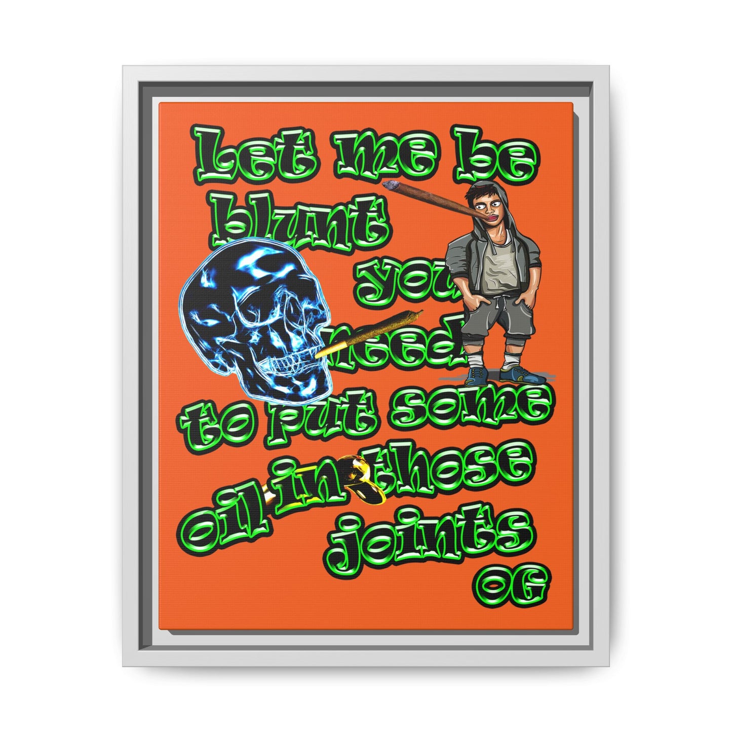 og - framed canvas art (orange)