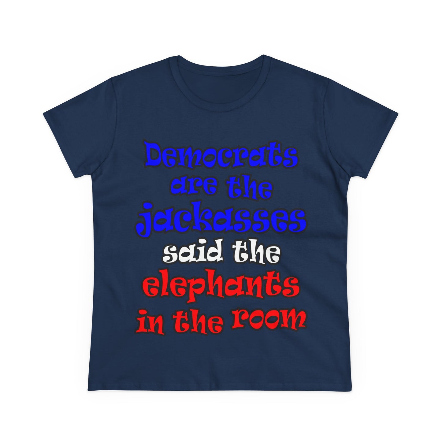 donkeys and elephants - Women's Midweight Cotton Tee