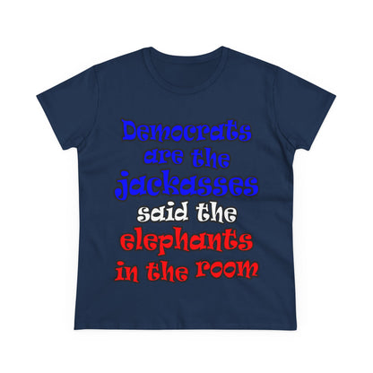 donkeys and elephants - Women's Midweight Cotton Tee