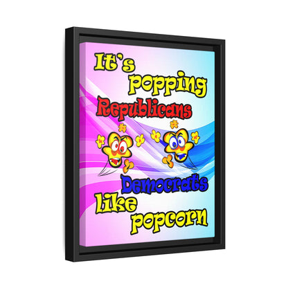 popping like popcorn - framed canvas art (light blue-pink wave)